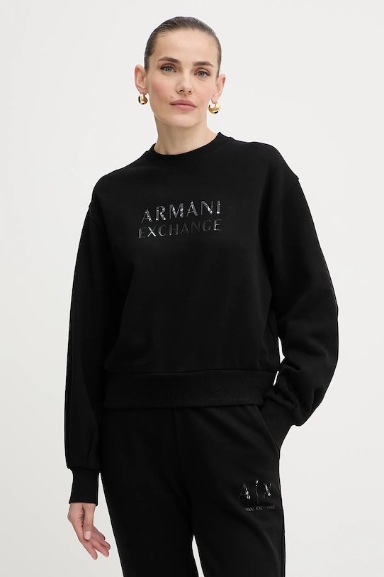 

Хлопковая блузка Armani Exchange, черный