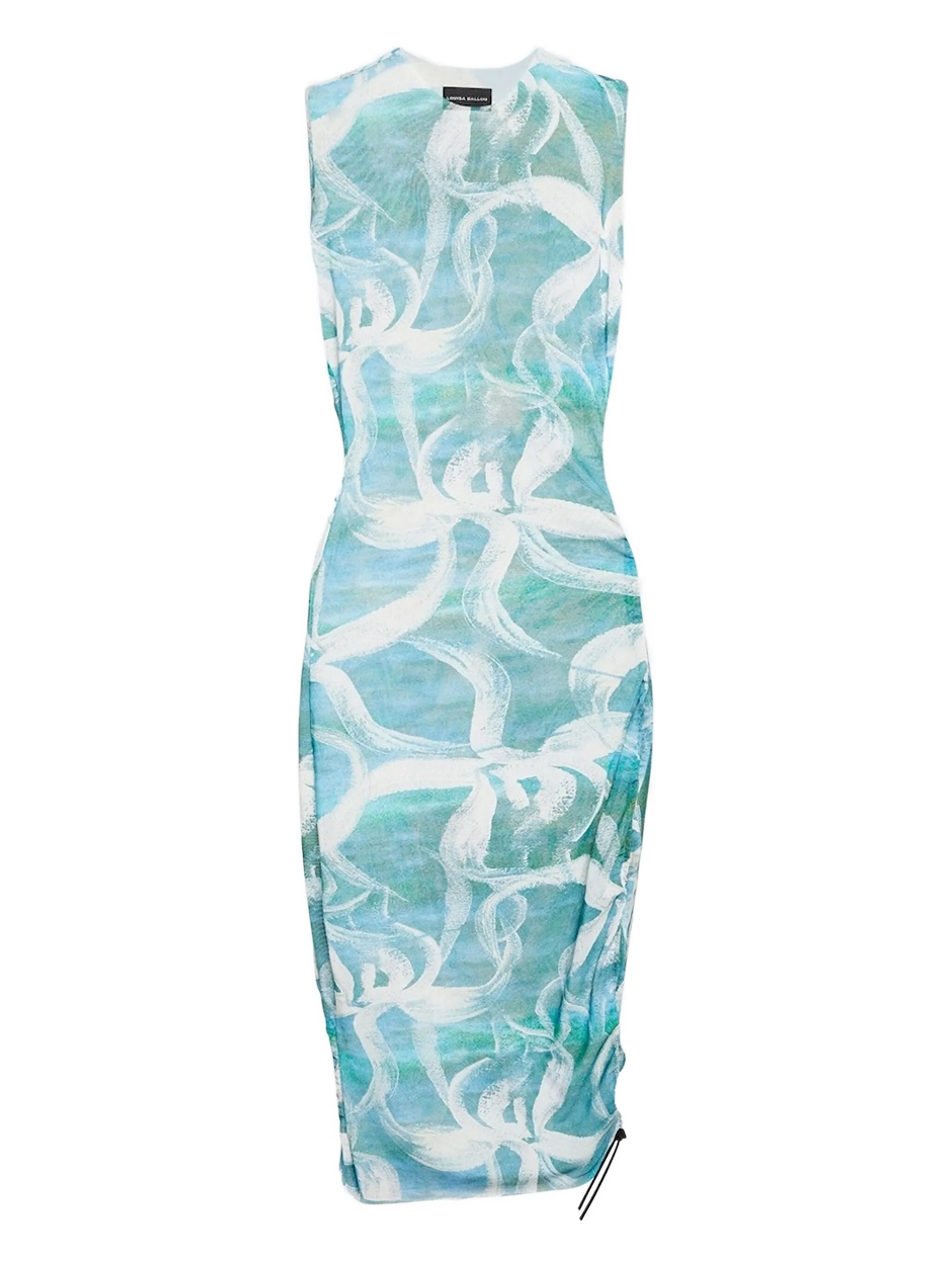 

Платье мини с кулиской и цветочным принтом Louisa Ballou, синий