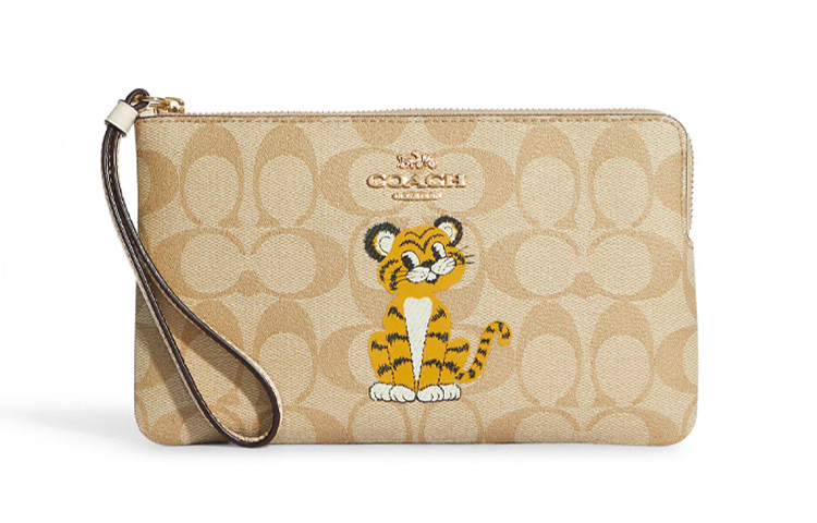 

COACH Кошелек на запястье из холста с кожаной отделкой