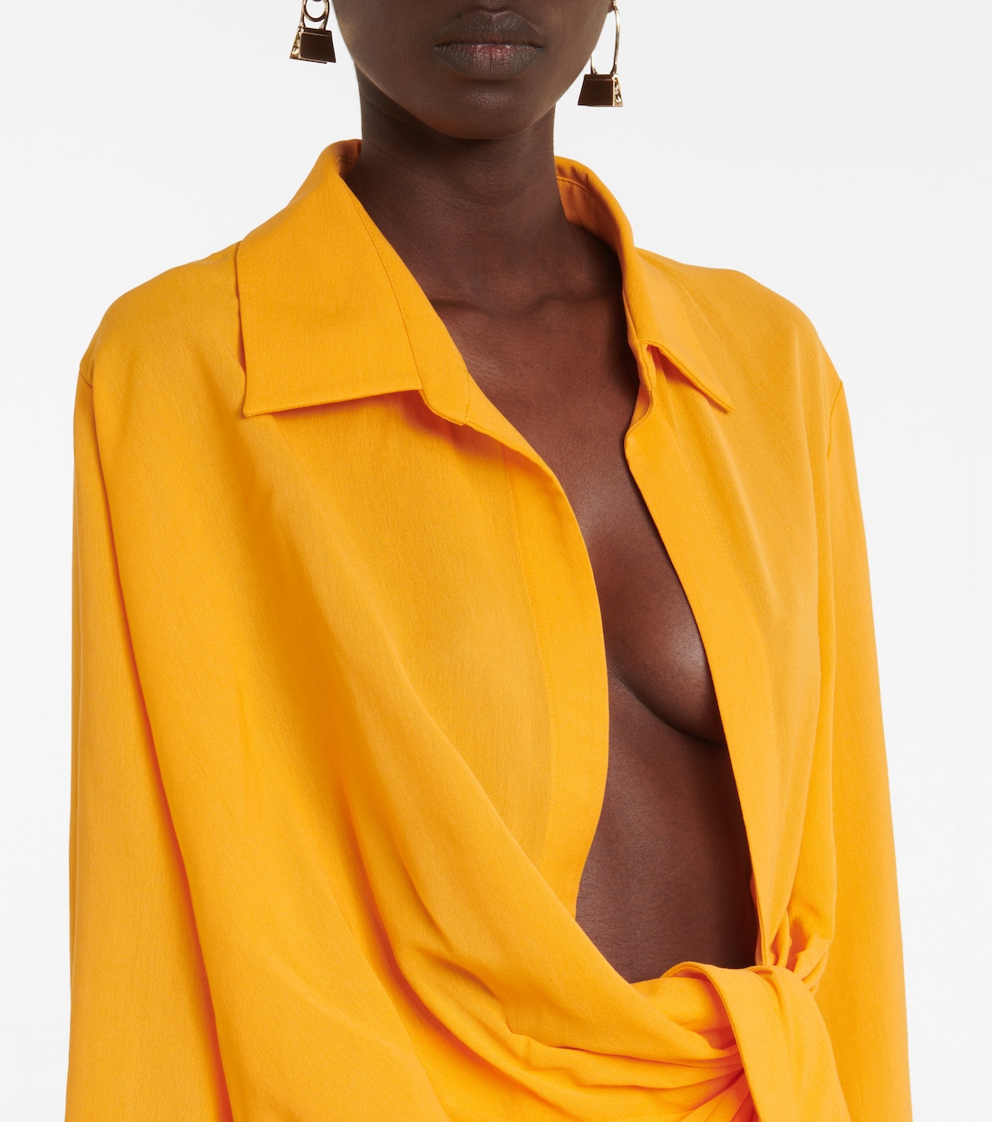 Рубашка La Chemise Bahia с завязками Jacquemus, оранжевый — фото 4