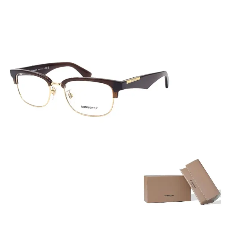 

Burberry Пластиковая и металлическая оправа для очков Browline мужская, Brown Gold