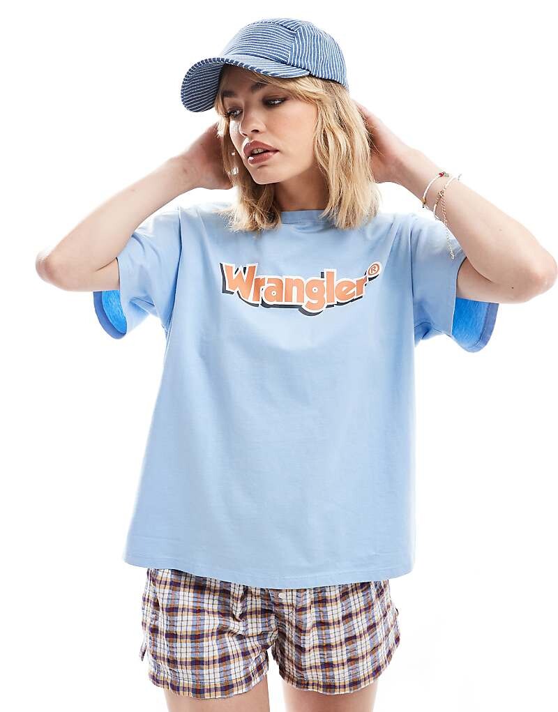 

Футболка Girlfriend Wrangler – цвета Blassblau с логотипом
