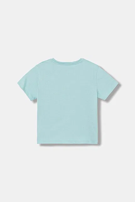 Футболка хлопковая с коротким рукавом United Colors of Benetton, бирюзовый — фото 2