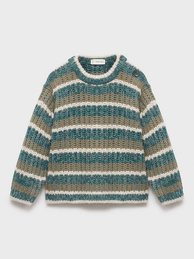 

Детский джемпер Henry в полоску Mango, Green/Multi