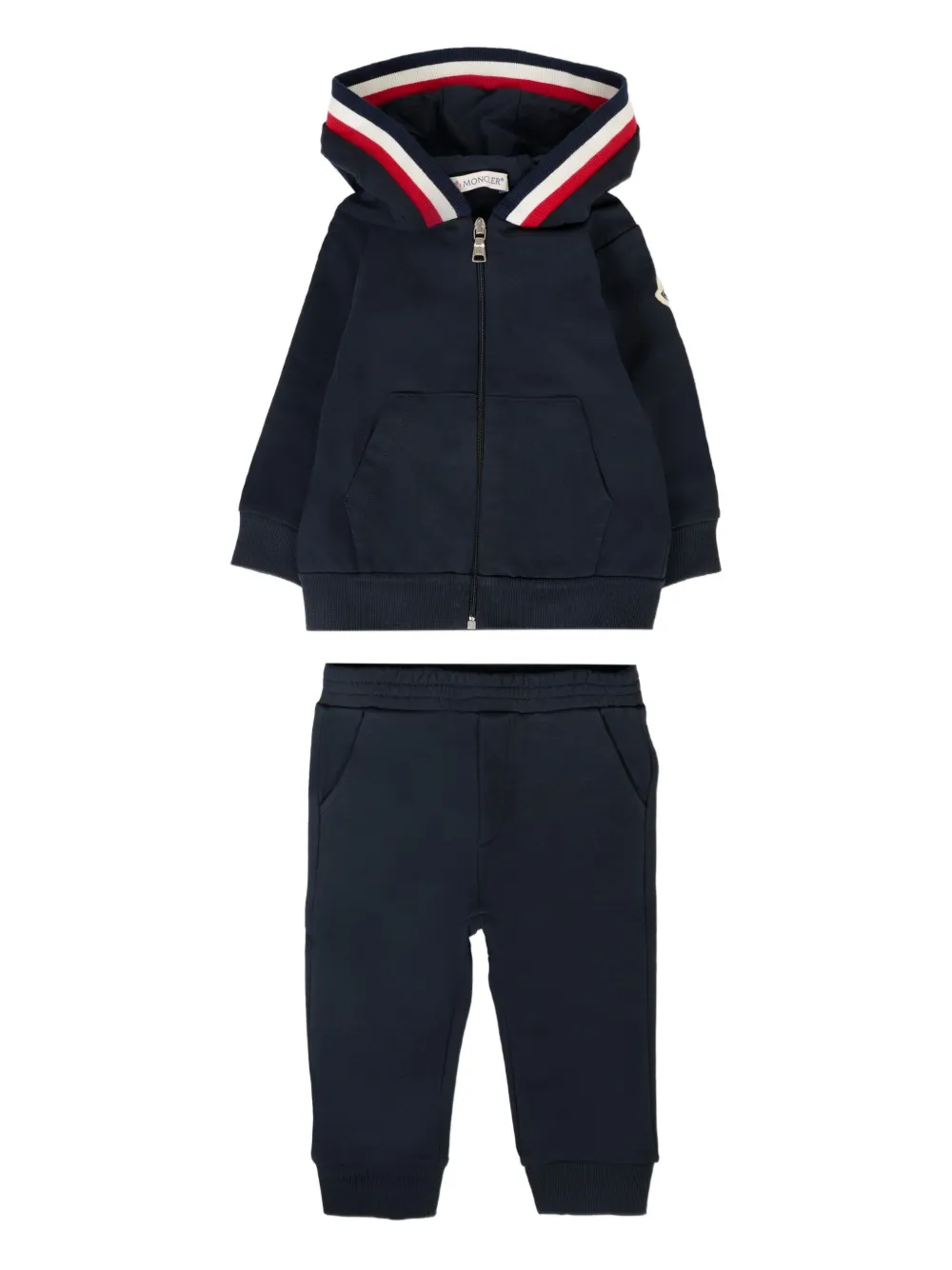 

Спортивный костюм с капюшоном и застежкой-молнией Moncler Enfant, синий