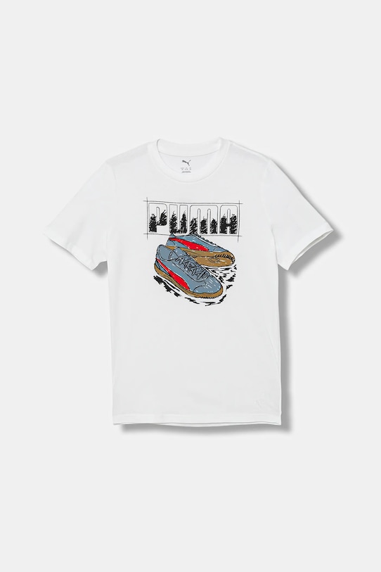 

Детская хлопковая футболка GRAPHIC Sneaker Tee B Puma, белый