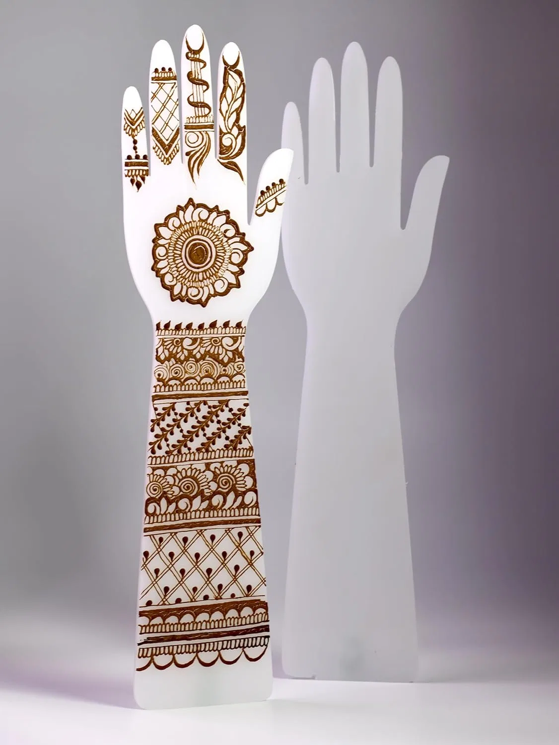 Трафарет для мехенди Acrylic Hand for Henna Practice, BEAUTYMEHNDI, 16x6 дюймов — фото 4