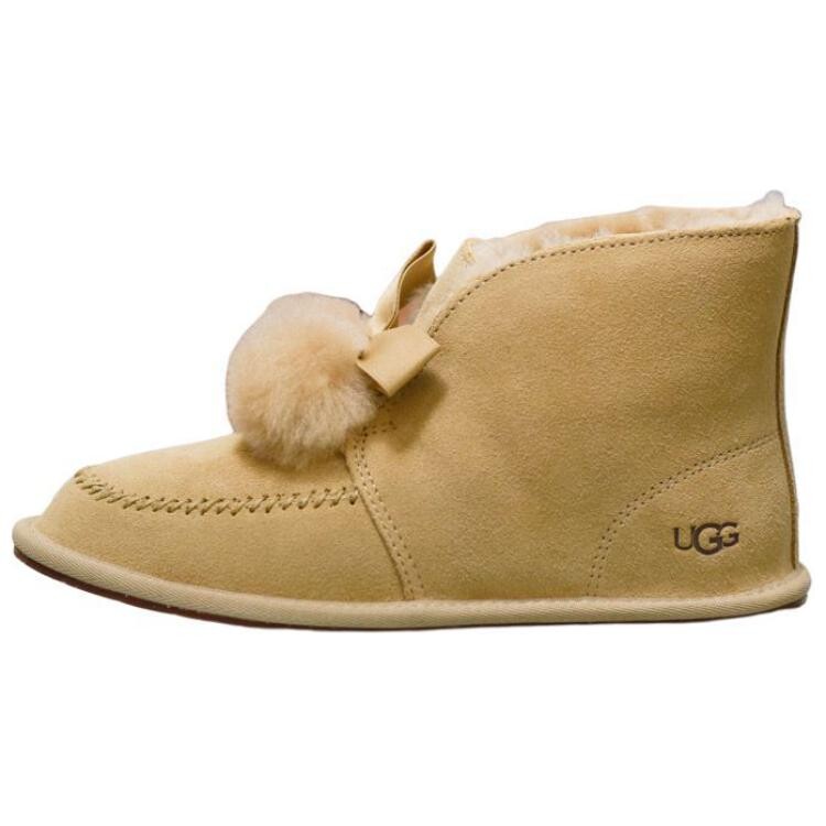 Ботинки зимние женские UGG с помпоном, бежевый