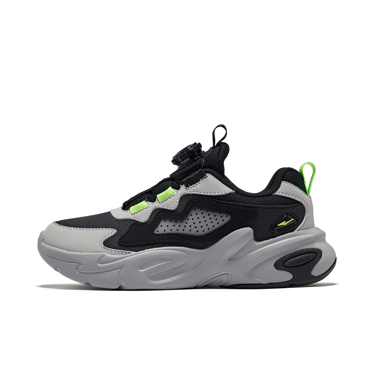 

ERKE KIDS Slip Resistant Rebound Lightweight Cushioning Low top Casual Shoes Jet Black/Recycling Gray Kids'