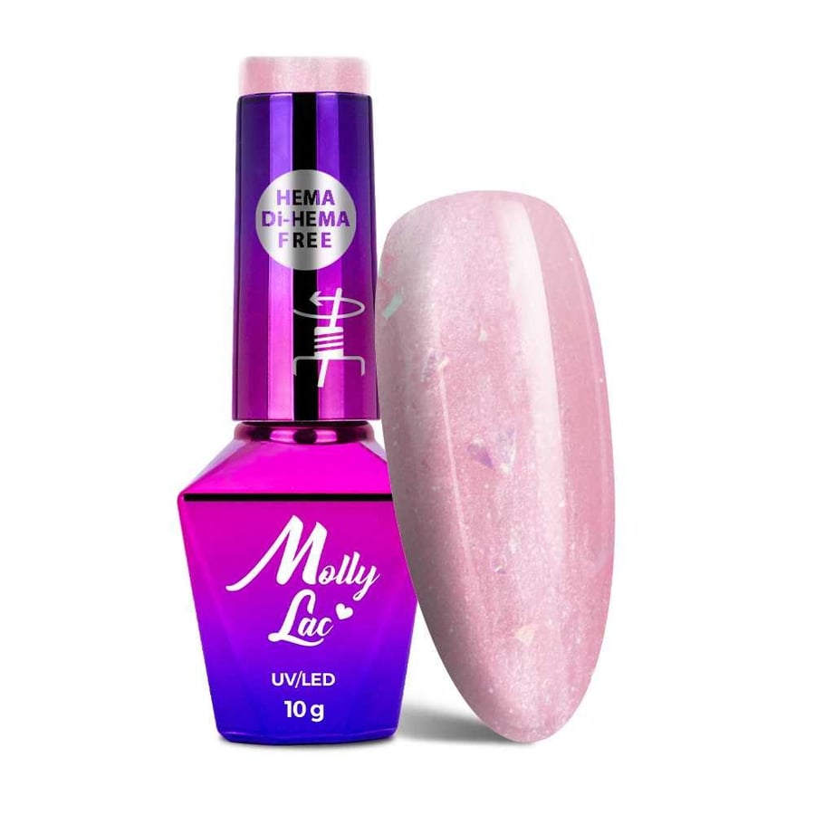 

MollyLac Sparkling French Wedding mermaid HEMA/Di-HEMA Free 10 г гибридного лака для ногтей № 706