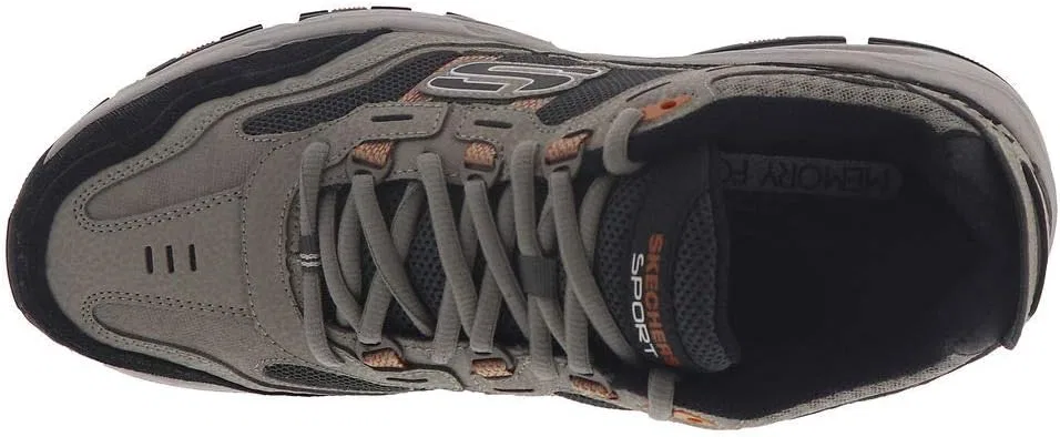 Кроссовки Skechers Men's Vigor 2.0 Nanobet Oxford, Grey-Orange — фото 3