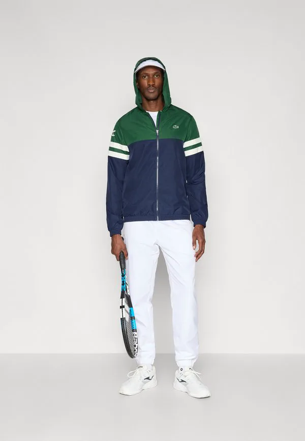 Теннисная куртка, куртка для активного отдыха Lacoste Sport, Navy Blue/Green Flour — фото 2