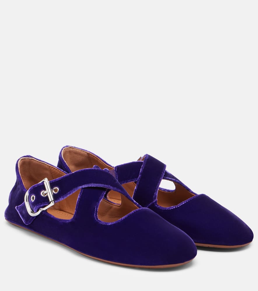 Балетки из велюра Alaïa, Ultraviolet