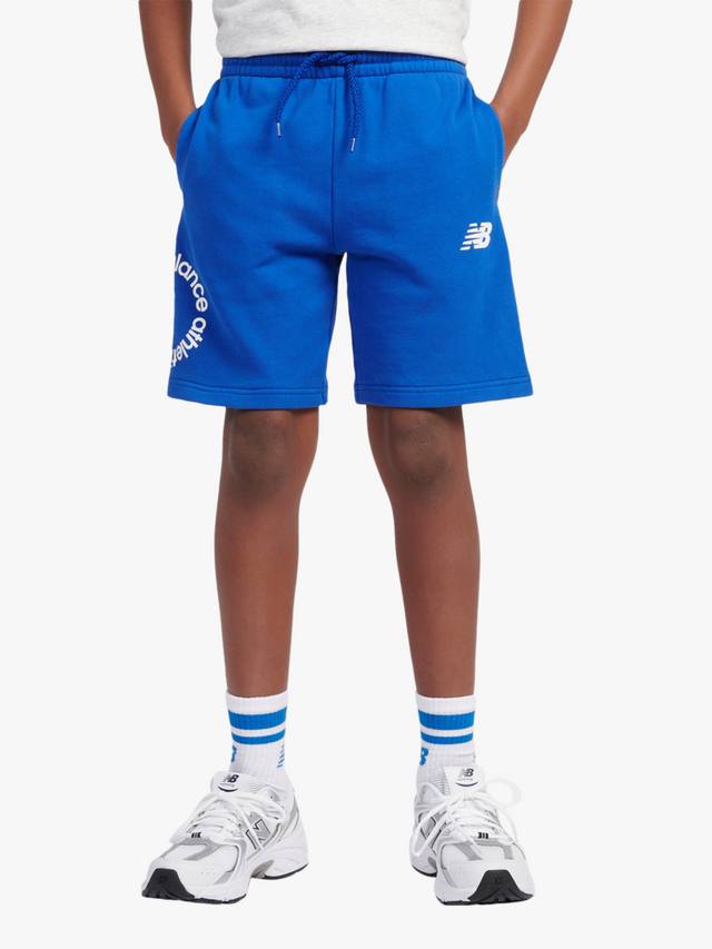 

Детские шорты с круглым логотипом из хлопка New Balance, Team Royal