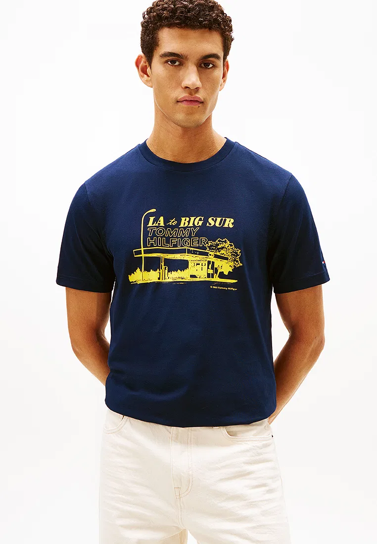 Футболка с фотопринтом, TH Mainline Tommy Hilfiger, темно-синий