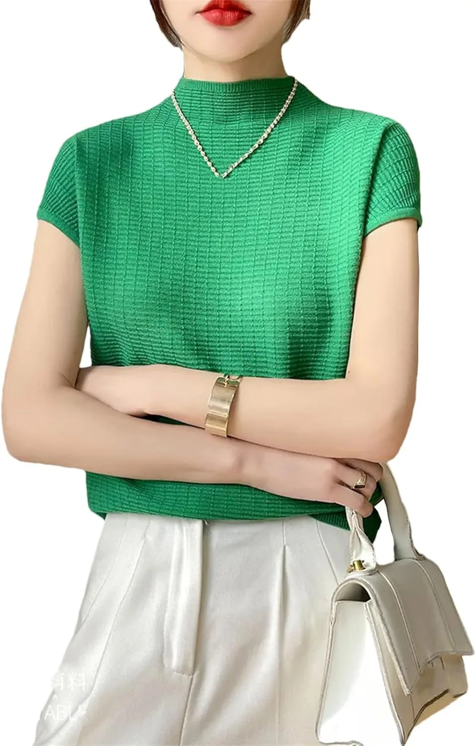 

Женская летняя свободная футболка с круглым вырезом в клетку