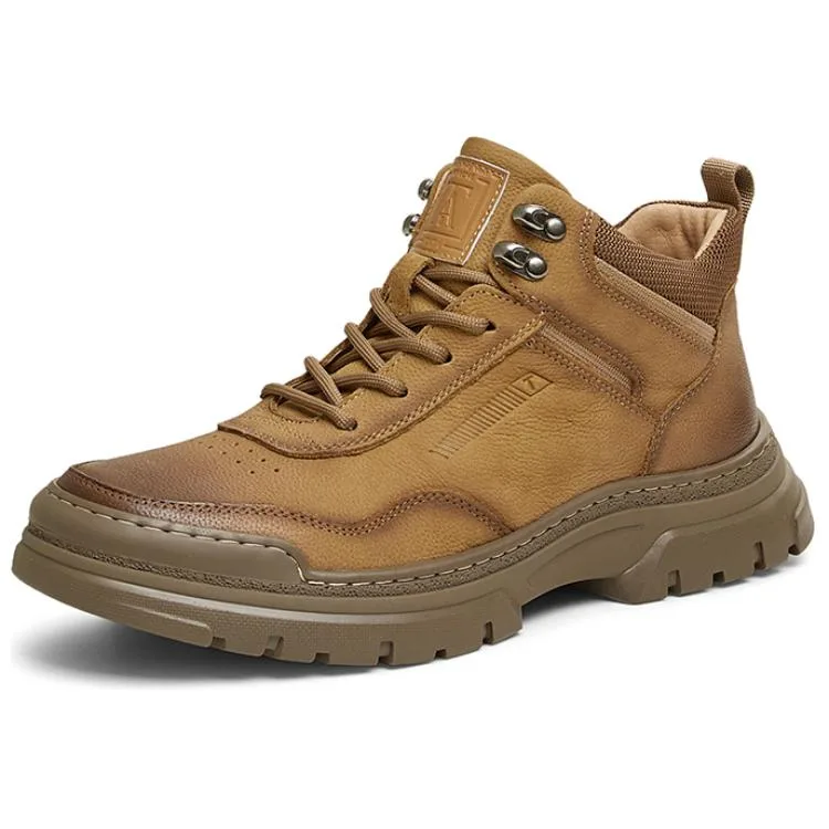 Tata Повседневные кожаные туфли Mid top мужские Black/Earth Yellow — фото 4