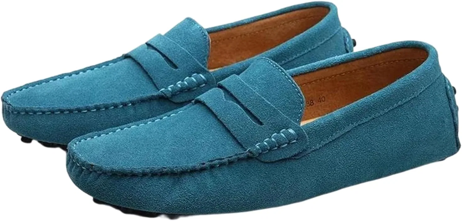 Лоферы мужские замшевые Adhdyuud, Sky Blue
