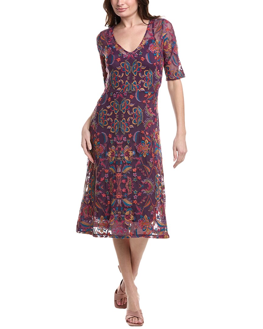 

Джонни Вас Сейлер Сетчатое миди-платье Johnny Was, фиолетовый