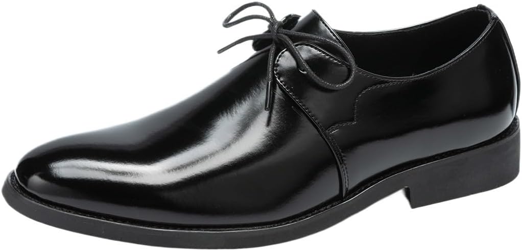 

Мужские кожаные туфли, повседневные деловые кожаные оксфорды дерби, шнуровка, без застежки, для вождения, комфортные, для вечеринок, свадьбы Zestrelax, черный