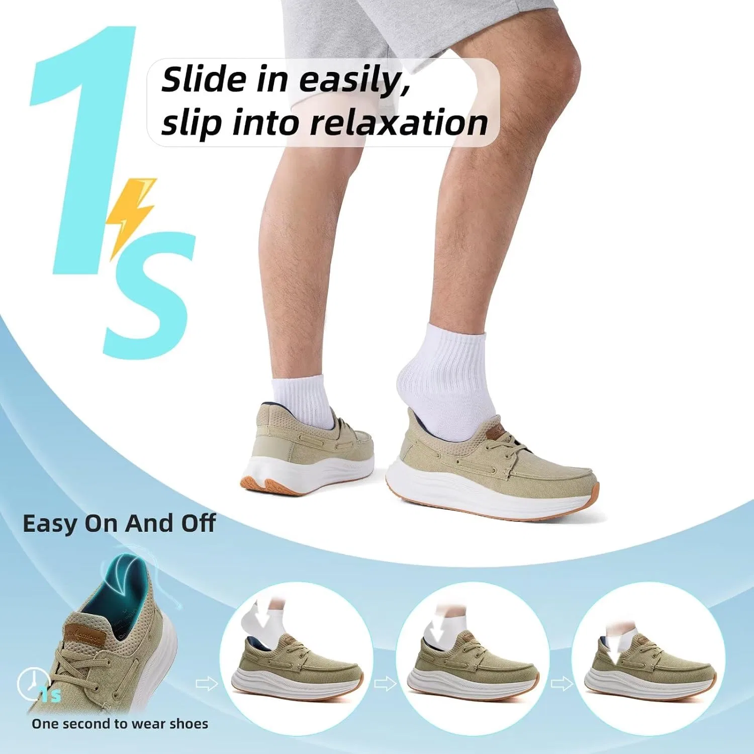 Мокасины с ортопедической поддержкой, хаки OrthoComfoot — фото 3
