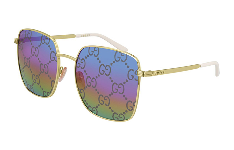 

Металлические квадратные солнцезащитные очки унисекс Gucci, золото