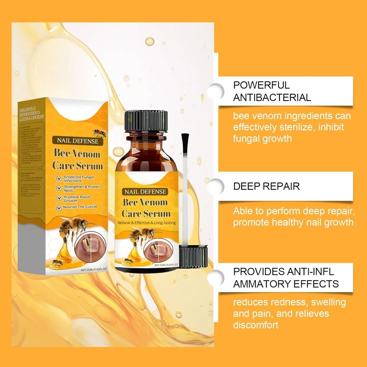 Сыворотка для ногтей с пчелиным ядом Bee Venom Nails, 2 шт. Generisch — фото 3