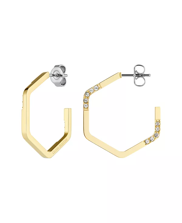 

Серьги из нержавеющей стали золотистого оттенка с кристаллами в виде сот Olivia Burton, gold