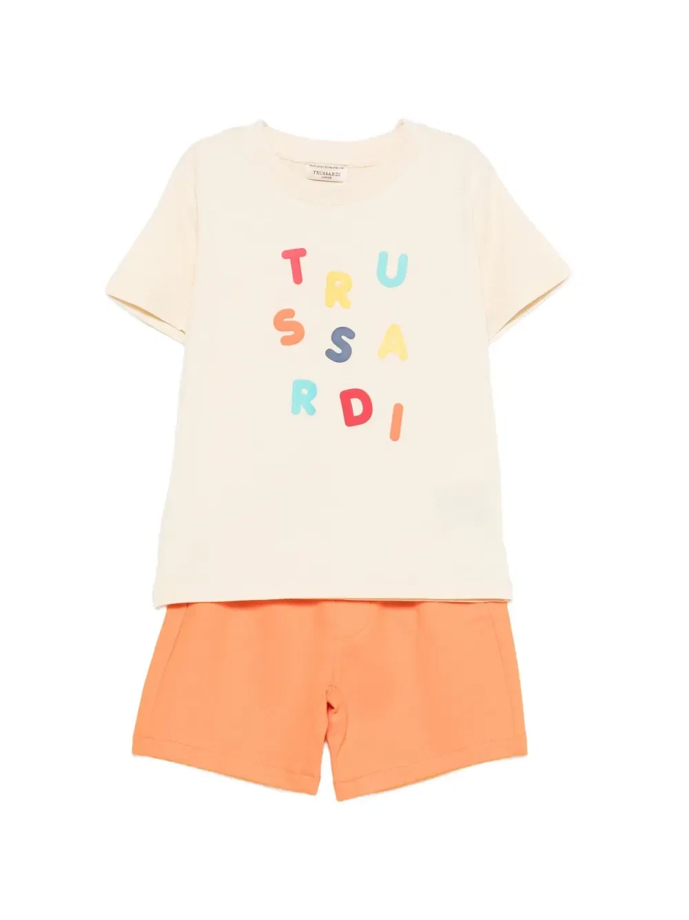 Комплект из шорт с логотипом Trussardi Junior, бежевый