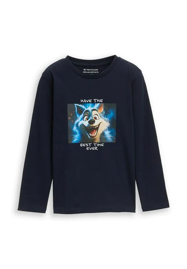 Футболка с длинными рукавами mit fotoprint Tom Tailor, Sky Captain Blue