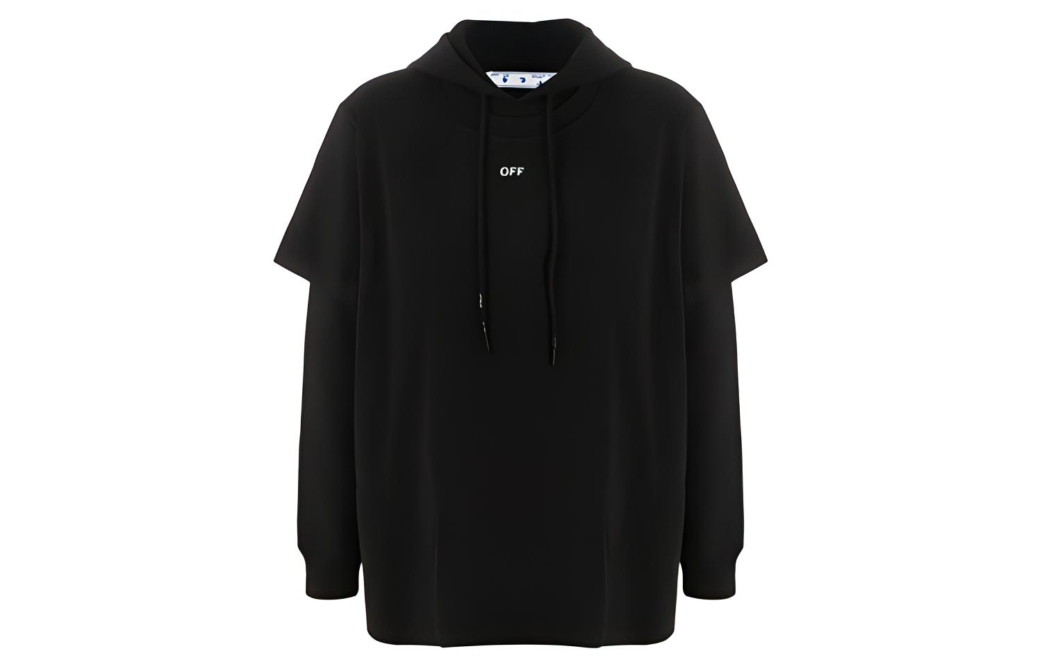 

OFF WHITE Худи с двойным рукавом и трафаретной стрелкой OFF-WHITE, черный