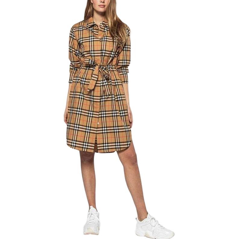 Платье Burberry женское с длинными рукавами, Ancient желтый — фото 2