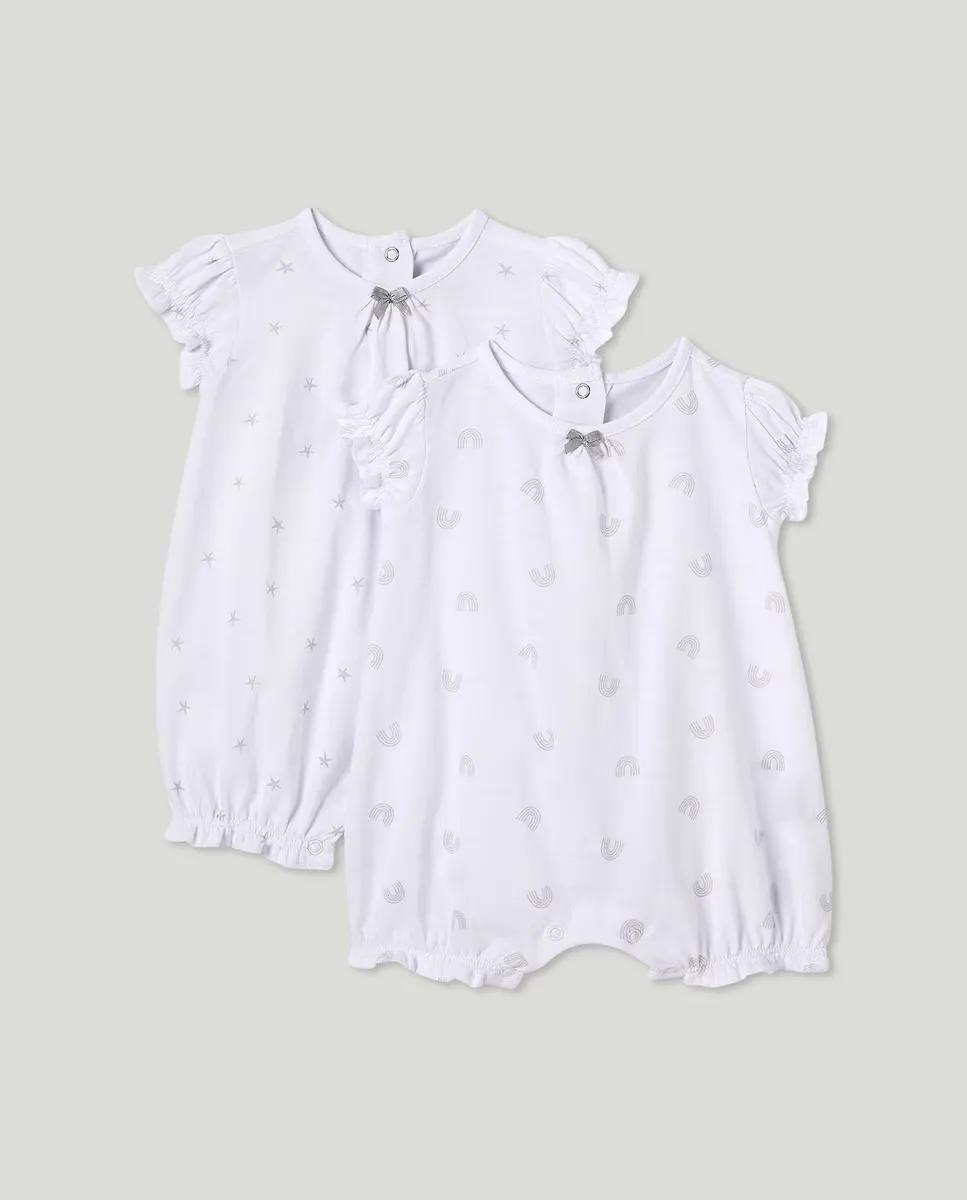 

Упаковка 2 пижамы с принтом для малышей Cotton Juice, белый