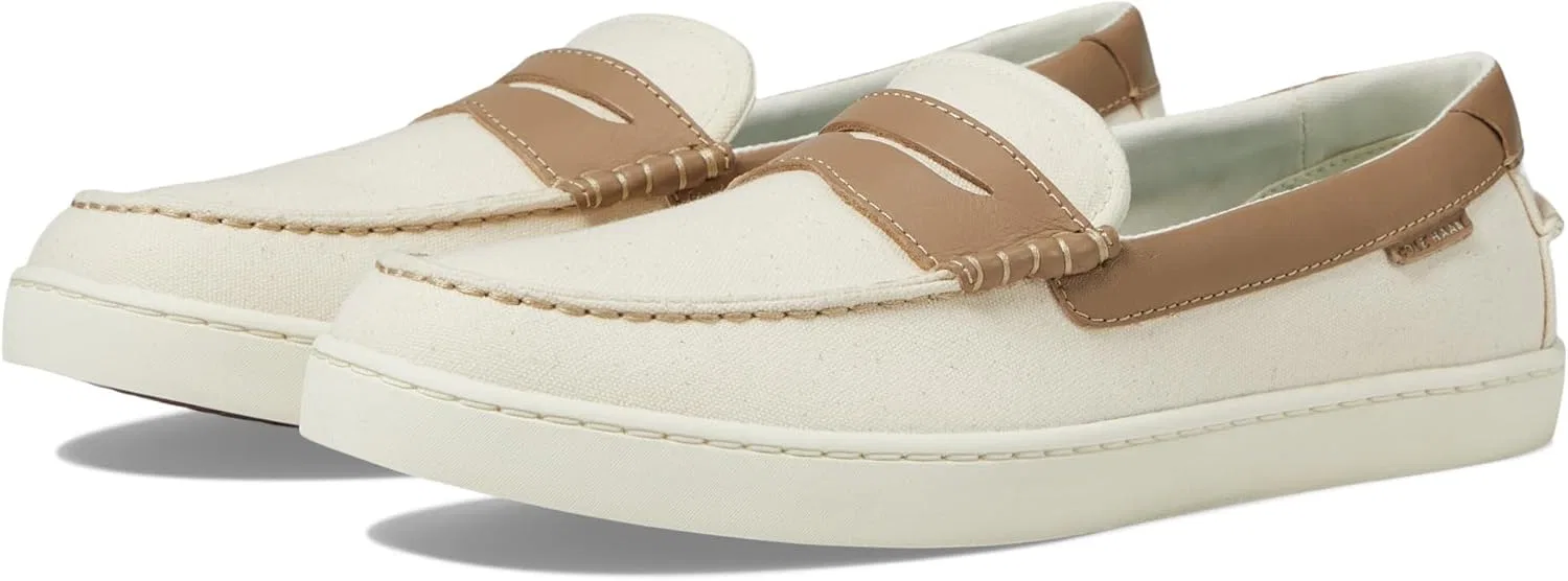 Мокасины из парусины Cole Haan, натуральный холст/темный латте — фото 2