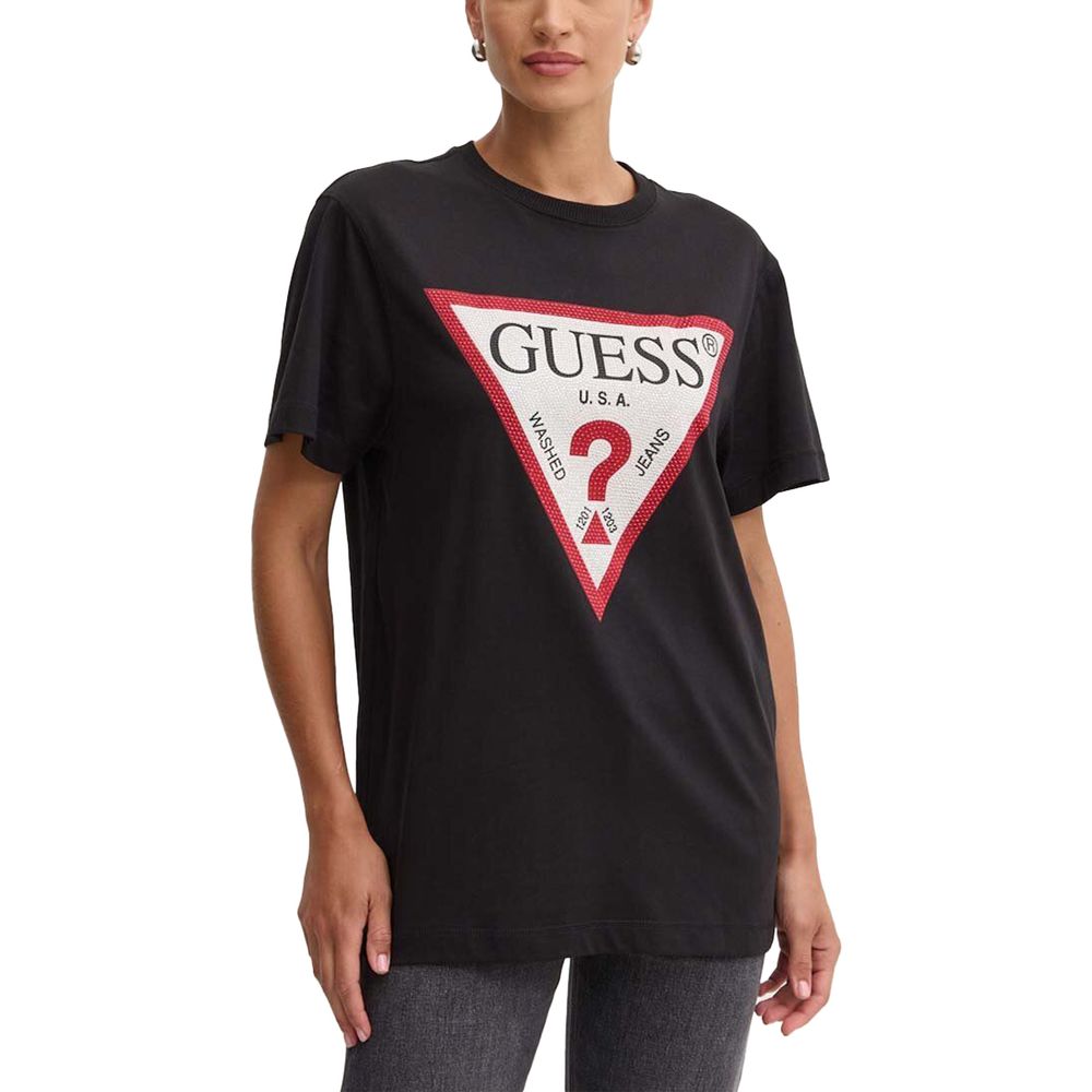 

Черные хлопковые топ и футболка GUESS