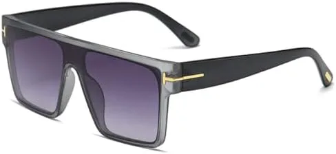 

Стильные квадратные солнцезащитные очки 2026 года для женщин и мужчин, большие цельные очки, пляжные очки, ретро, ​​для рейв-вечеринки MTZJH, C5-baowen-tea