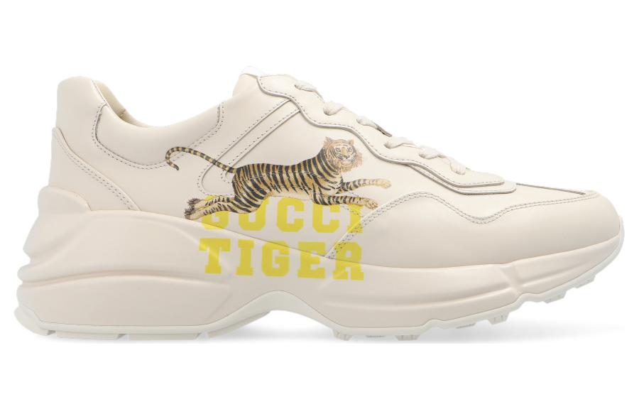 Кроссовки (WMNS) Gucci Rhyton 'Yellow Tiger', бежевый — фото 2