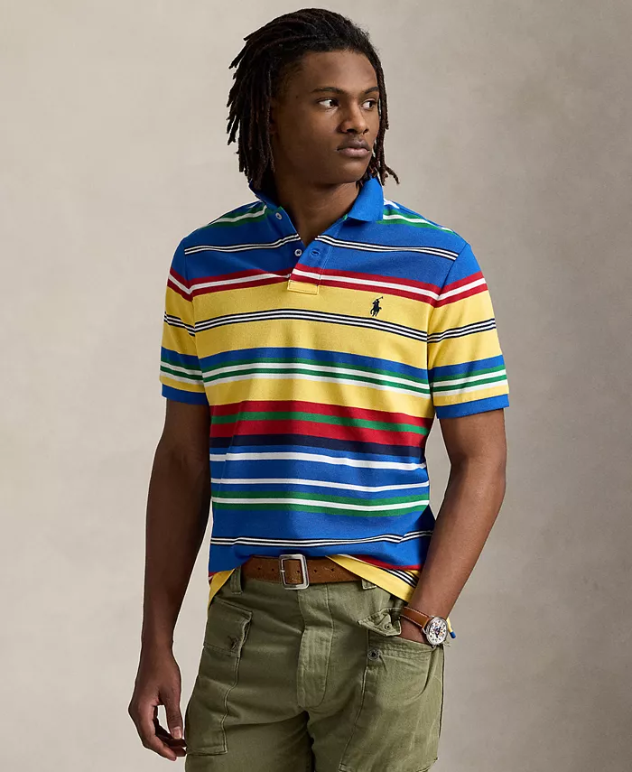 

Мужская классическая рубашка-поло в полоску из сетки Polo Ralph Lauren, желтый