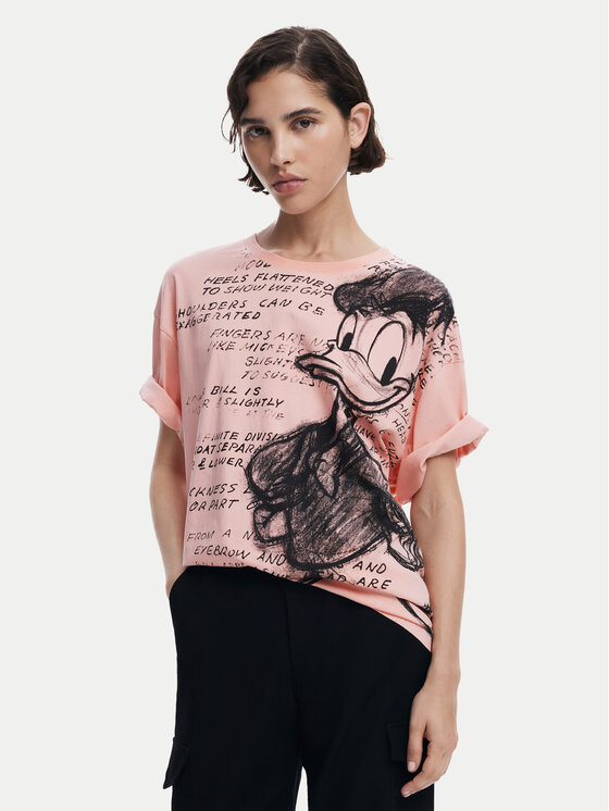 

Свободная футболка Donald 25SWTKAH Desigual, розовый