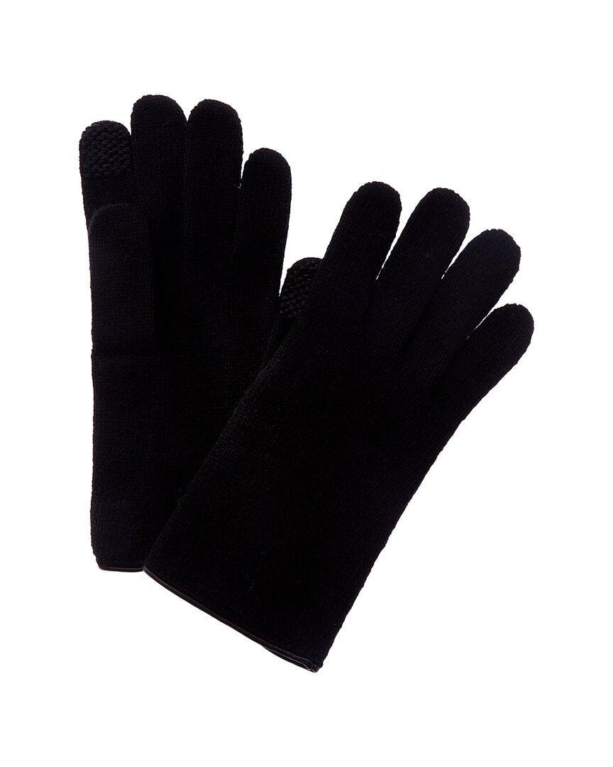 

Перчатки из кашемира с кожаной отделкой Portolano, черный