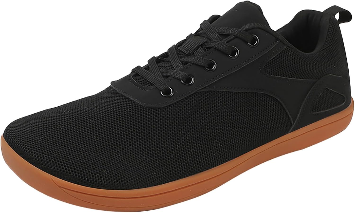 

Мужские кроссовки для бега с широким носком, растяжкой, на липучке, дышащей сеткой, резиновой подошвой, легкие Generic, черный