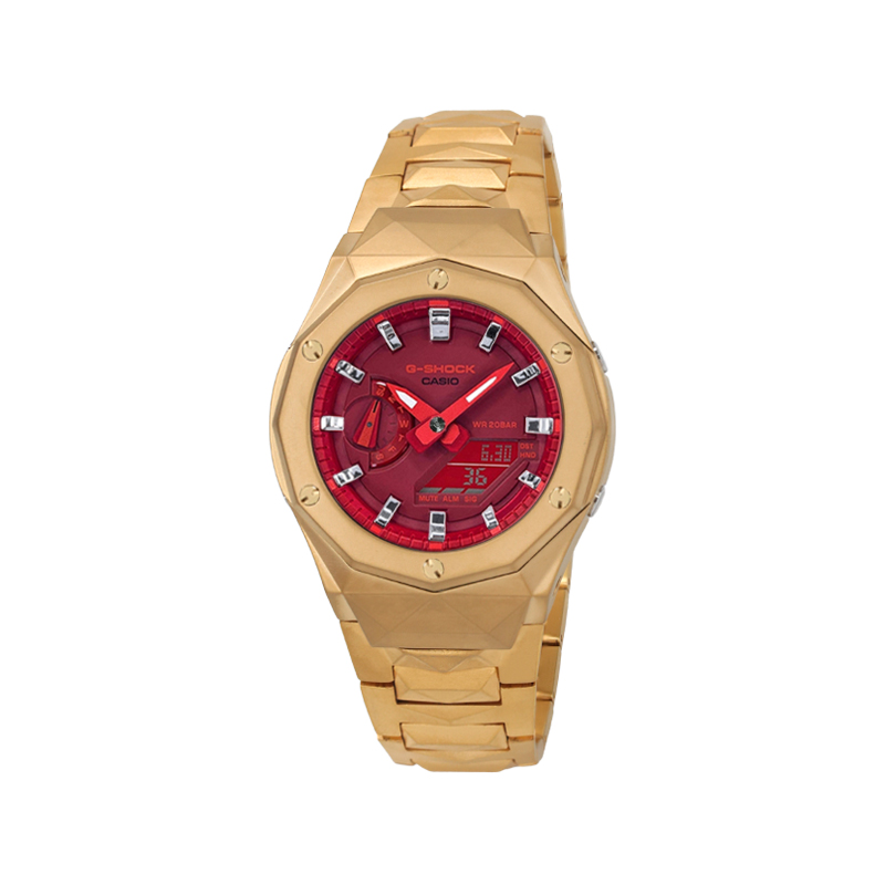 

Casio Часы Retrofit Series с электронным механизмом, металлическим ремешком, унисекс, красный циферблат