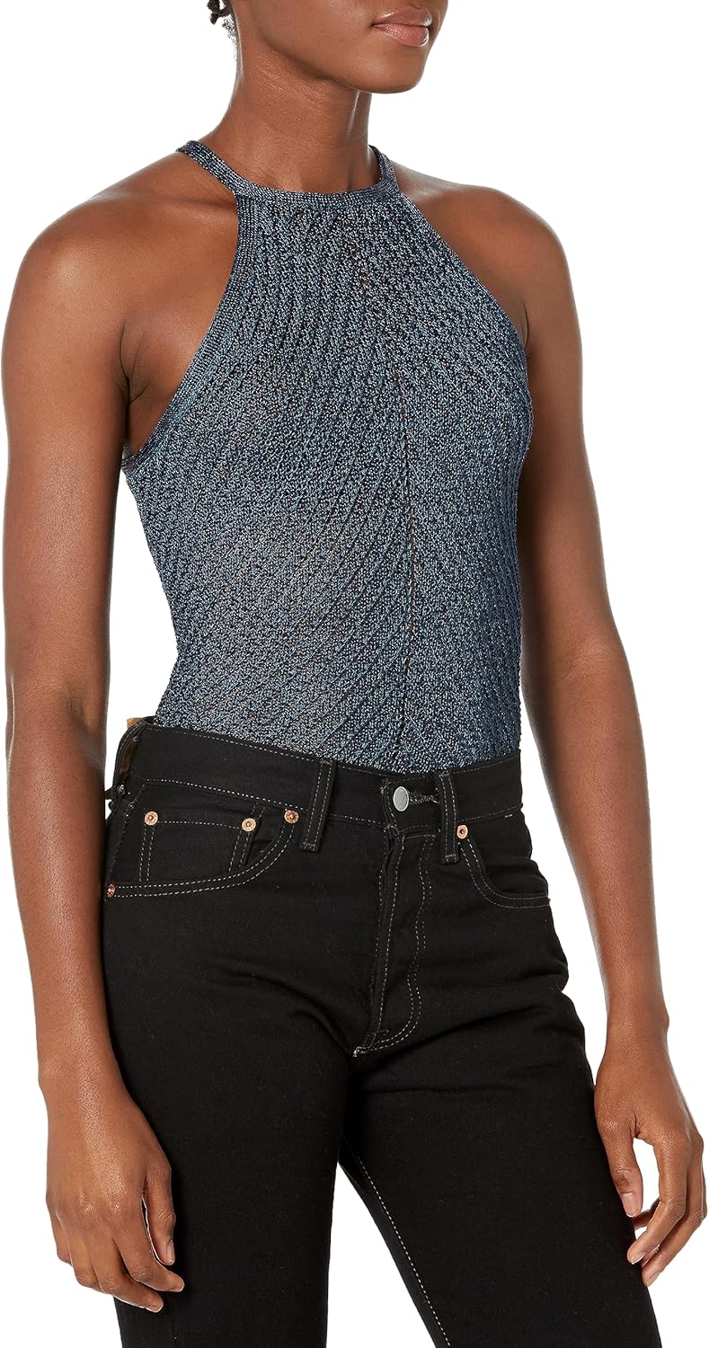 

Женский топ GUESS без рукавов Alexie Lurex Cord, Blackened Blue Multi