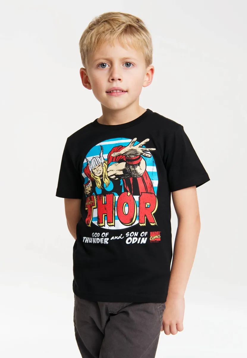 

Футболка Logoshirt "Marvel - Thor" с классным принтом Тора спереди, черный