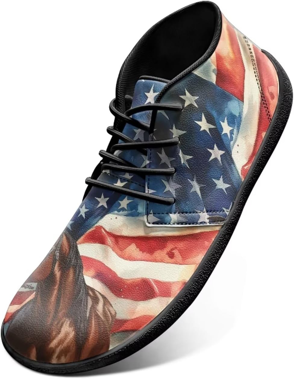

Мужские минималистичные кроссовки Jeiento для ходьбы с широким носком, обувь, повседневные кроссовки, Usa Flag Horse