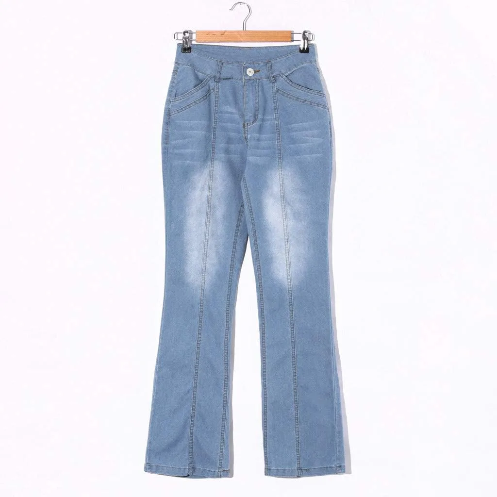 Джинсы-клеш для женщин High Waist Slim Fit — фото 3