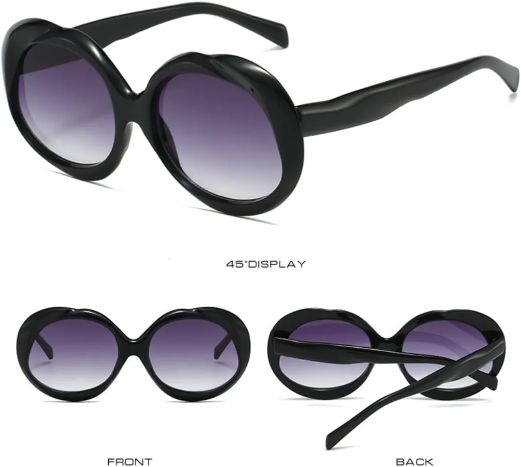 

Модные круглые женские солнцезащитные очки в стиле панк, ретро мужские солнцезащитные очки с градиентной оправой, градиентные солнцезащитные очки UV400 SZVVBKK, Black