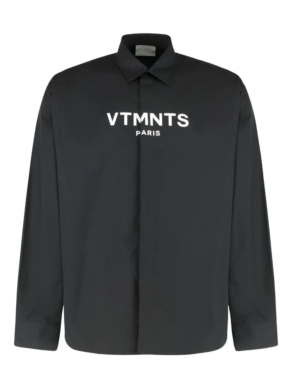 

Хлопковая рубашка с логотипом VETEMENTS, черный