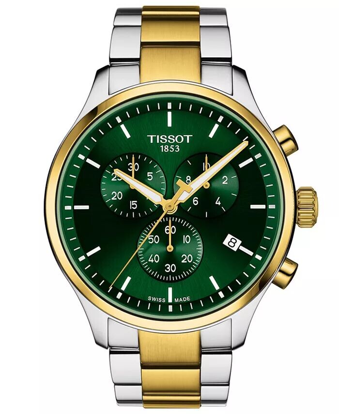 

Мужские швейцарские часы с хронографом Chrono XL, классические двухцветные часы-браслет из нержавеющей стали, 45 мм Tissot