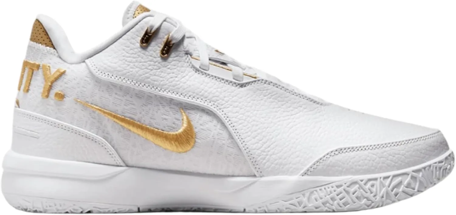 Мужские баскетбольные кроссовки Nike Lebron NXXT Gen AMPD, белый/черный/золотой — фото 3